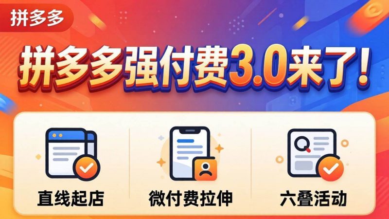(18284期)拼多多强付费3.0来了(更新4月)直线起店+微付费拉伸+六叠活动,稳定起店破解流量瓶颈-轻创社项目网