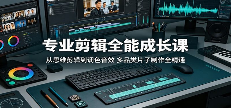 专业剪辑全能成长课:从思维剪辑到调色音效,多品类片子制作全精通-轻创社项目网