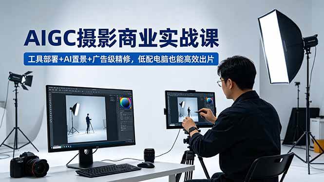 (18434期)AIGC 摄影商业实战课,工具部署+AI置景+广告级精修,低配电脑也能高效出片-轻创社项目网