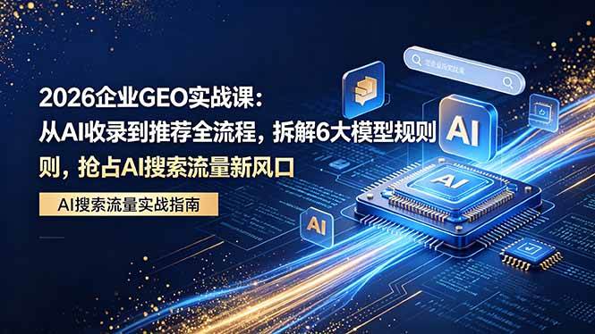 图片[1]-（18368期）2026 企业GEO实战课：从AI收录到推荐全流程，拆解6大模型规则，抢占 AI 搜索流量新风口