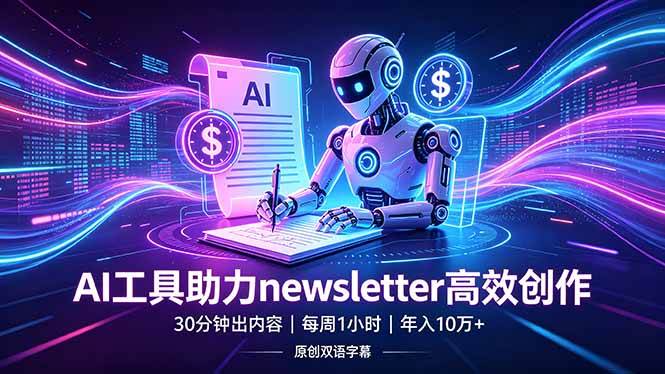 图片[1]-（18279期）做newsletter怕费时间？AI工具帮你30分钟出内容，每周1小时，年入10万+【原创双语字幕】