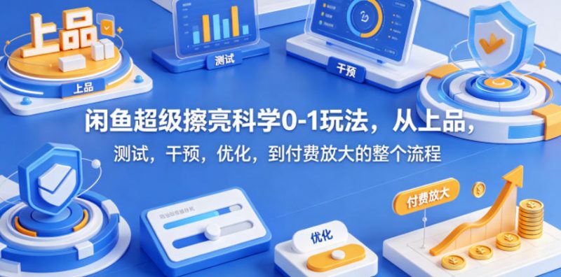 闲鱼超级擦亮科学0-1玩法,从上品,测试,干预,优化,到付费放大的整个流程-轻创社项目网