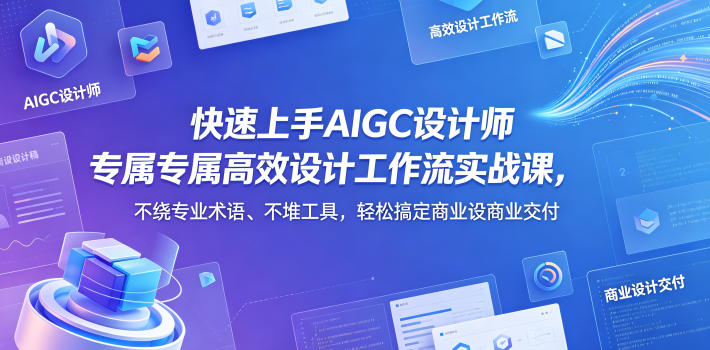快速上手AIGC设计师专属高效设计工作流实战课，不绕专业术语、不堆工具，轻松搞定商业设计交付-轻创社项目网