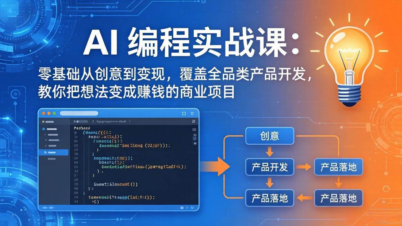 图片[1]-（18307期）AI编程实战课-第三期-5月3更新：零基础从创意到变现，覆盖全品类产品开发，把想法变成赚钱项目