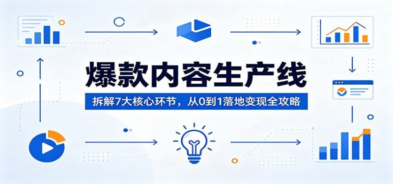 爆款内容生产线:拆解7大核心环节,从0到1落地变现全攻略-轻创社项目网