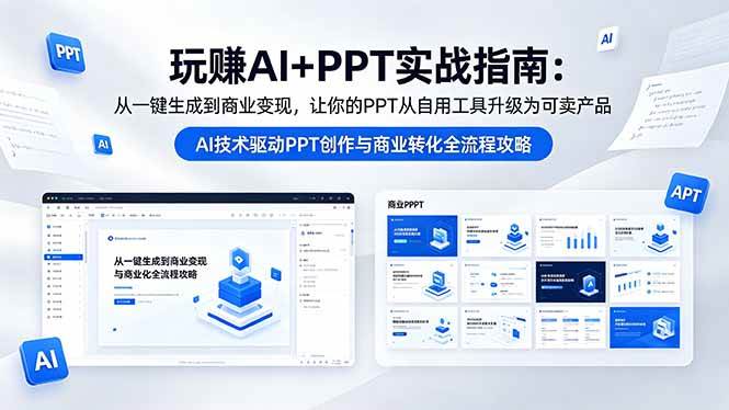 (18448期)玩赚AI+PPT实战指南-更新5月13:从一键生成到商业变现,让你的PPT从自用工具升级为可卖产品-轻创社项目网