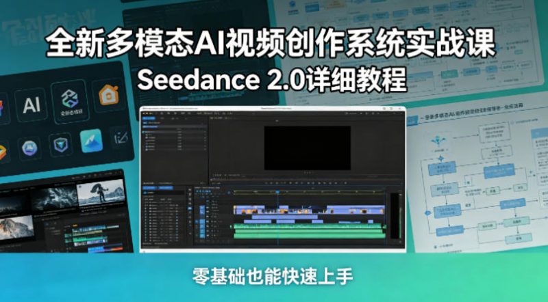 全新多模态AI视频创作系统实战课,Seedance 2.0详细教程,零基础也能快速上手-轻创社项目网