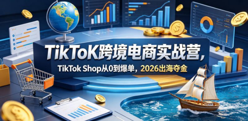 TikToK跨境电商实战营,TikTok Shop从0到爆单,2026出海夺金-轻创社项目网