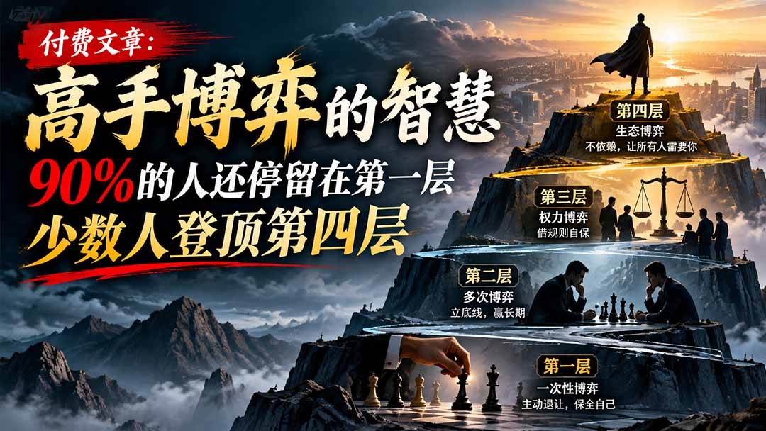 （20628期）【无水印】付费文章：高手博弈的智慧，90%的人还停留在第一层，少数人登顶第四层-轻创社项目网