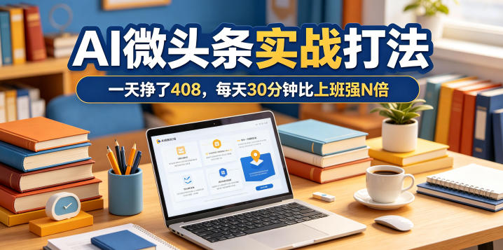 一天挣了408,AI微头条实战打法,每天30分钟比上班强N倍-轻创社项目网