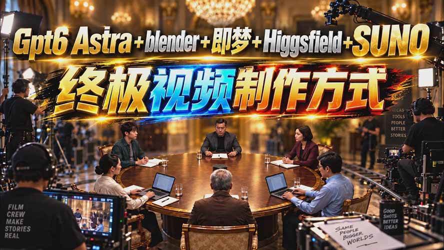 (20588期)GPT-6 Astra+Blender+即梦+Higgsfield+Suno=终极视频制作方式(无水印)-轻创社项目网
