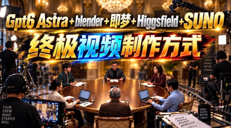 GPT-6 Astra+Blender+即梦+Higgsfield+Suno=终极视频制作方式!-轻创社项目网