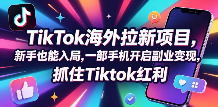 【无水印】Tc联盟TikTok海外拉新项目，新手也能入局，一部手机开启副业变现，抓住Tiktok红利（更新0927）-轻创社项目网