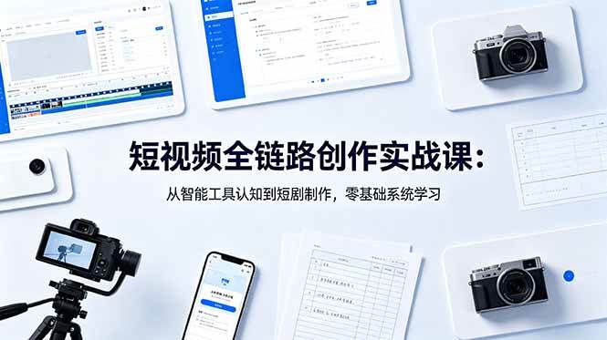 (18683期)短视频全链路创作实战课:从智能工具认知到短剧制作,零基础系统学习-轻创社项目网