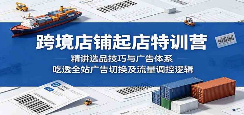 跨境店铺起店特训营:精讲选品技巧与广告体系,吃透全站广告切换及流量调控逻辑-轻创社项目网