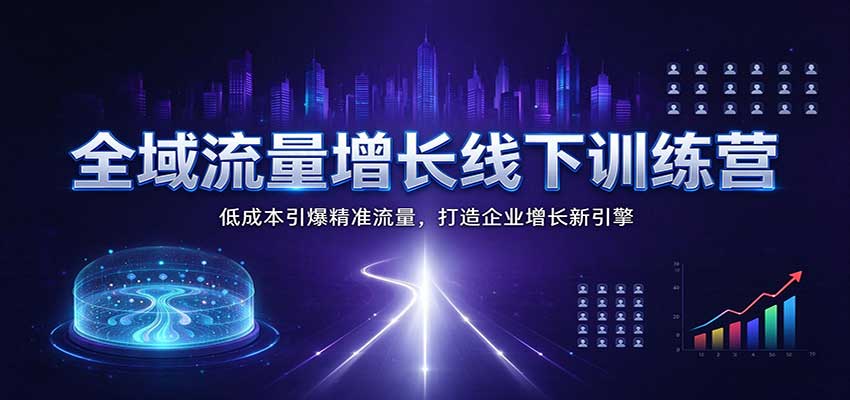 全域流量增长线下训练营:低成本引爆精准流量,打造企业增长新引擎-轻创社项目网