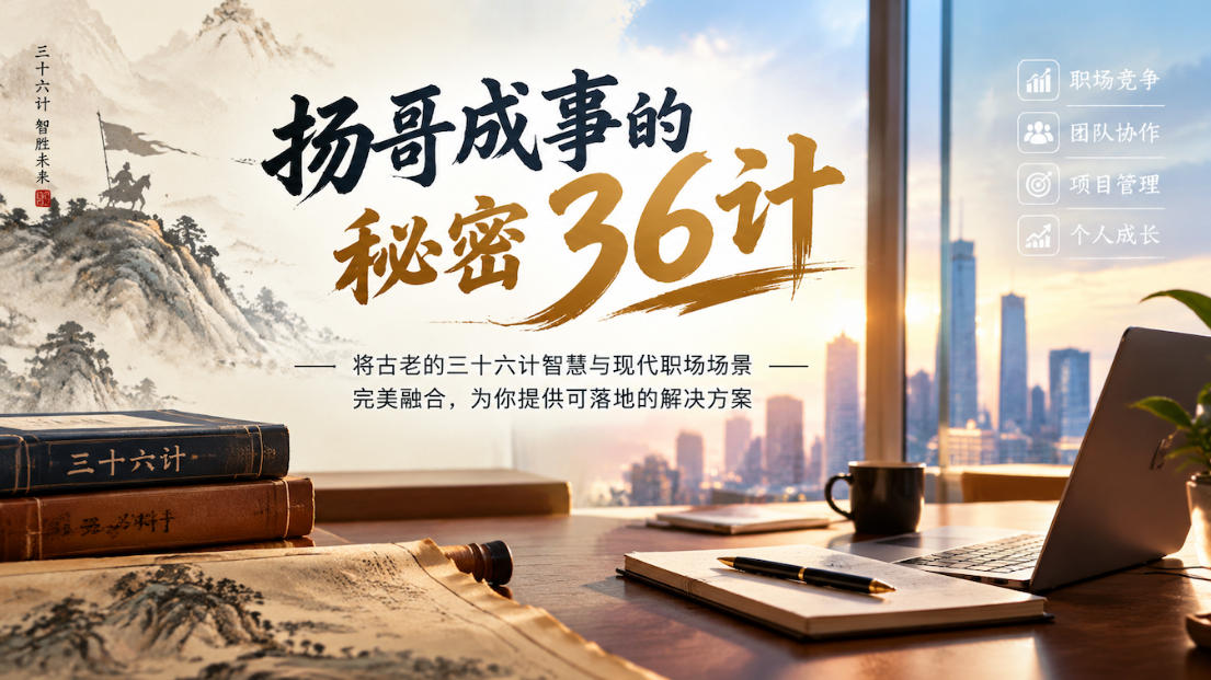 扬哥成事的秘密36计,将古老的三十六计智慧与现代职场场景完美融合,为你提供可落地的解决方案-轻创社项目网