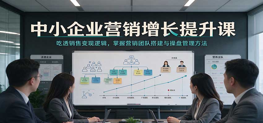 中小企业营销增长提升课:吃透销售变现逻辑,掌握营销团队搭建与操盘管理方法-轻创社项目网