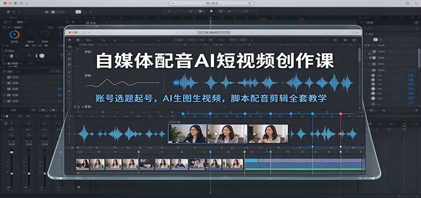 自媒体配音AI短视频创作课:账号选题起号,AI生图生视频,脚本配音剪辑全套教学-轻创社项目网