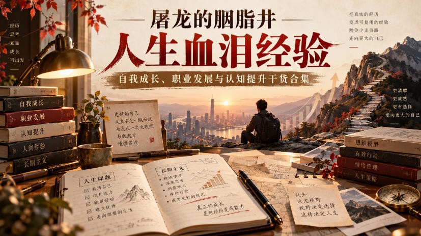 屠龙的胭脂井人生血泪经验|自我成长、职业发展与认知提升干货合集【文档】-轻创社项目网