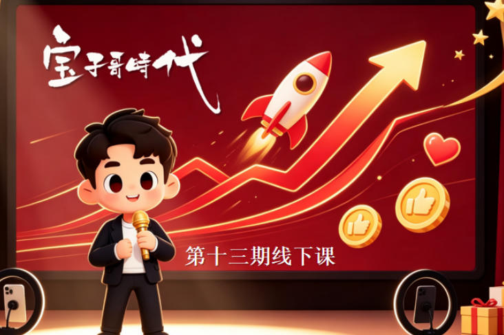 宝子哥抖音直播第13期VIP线下课9月5-6日，26年最值得看的直播课程，快速突破直播间流量瓶颈，打造高效起号闭环-轻创社项目网