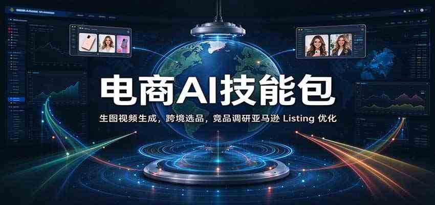 电商AI技能包:生图视频生成,跨境选品,竞品调研亚马逊 Listing 优化-轻创社项目网
