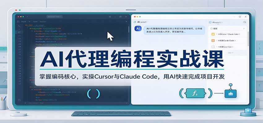 AI代理编程实战课:掌握编码核心,实操Cursor与Claude Code,用AI快速完成项目开发-轻创社项目网