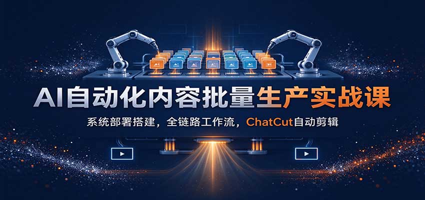 AI自动化内容批量生产实战课:系统部署搭建,全链路工作流,ChatCut自动剪辑-轻创社项目网