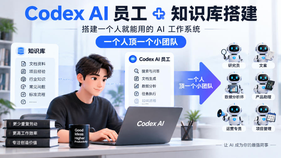 Codex AI员工+知识库搭建,搭建一个人就能用的AI工作系统,一个人顶一个小团队-轻创社项目网