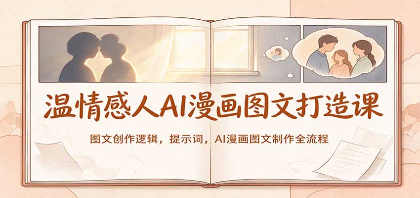 温情感人AI漫画图文打造课:图文创作逻辑,提示词,AI漫画图文制作全流程-轻创社项目网