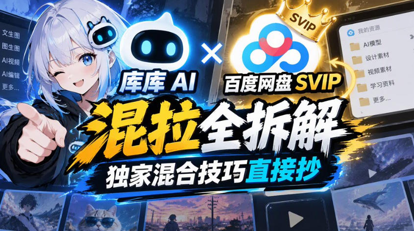 库库AI×百度网盘SVIP混拉全拆解,独家混合技巧直接抄-轻创社项目网