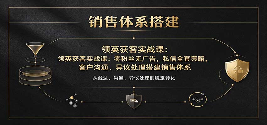 领英获客实战课:零粉丝无广告,私信全套策略,客户沟通、异议处理搭建销售体系-轻创社项目网